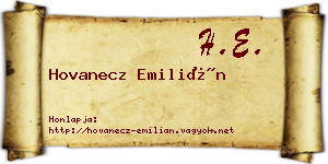 Hovanecz Emilián névjegykártya